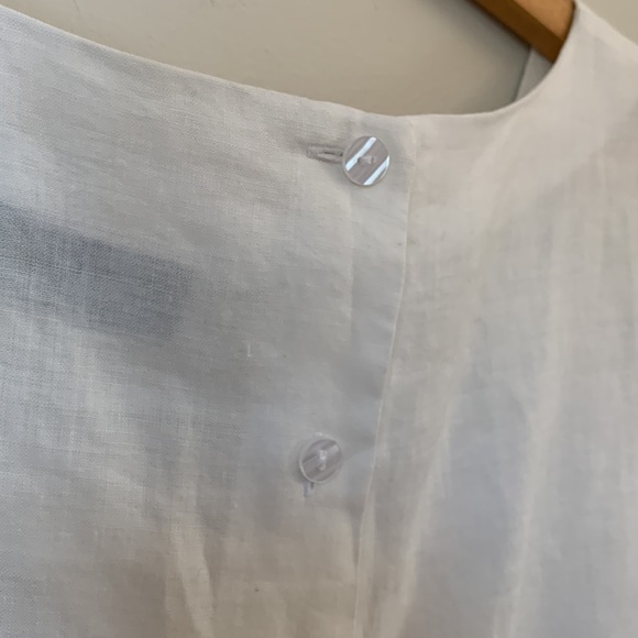 100% Linen Sleeveless White Blouse Vintage Size Large - Picture 5 of 7